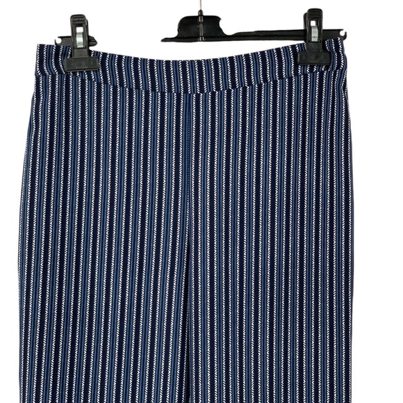 Chico's Wide Leg Pull On Pants High Waist Blue/White Striped Size 00R (2R/XS) - Picture 3 of 9